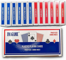 Load image into Gallery viewer, 12-Pack Waterproof &amp; Washable Plastic Playing Cards - Perfect for Texas Hold'em