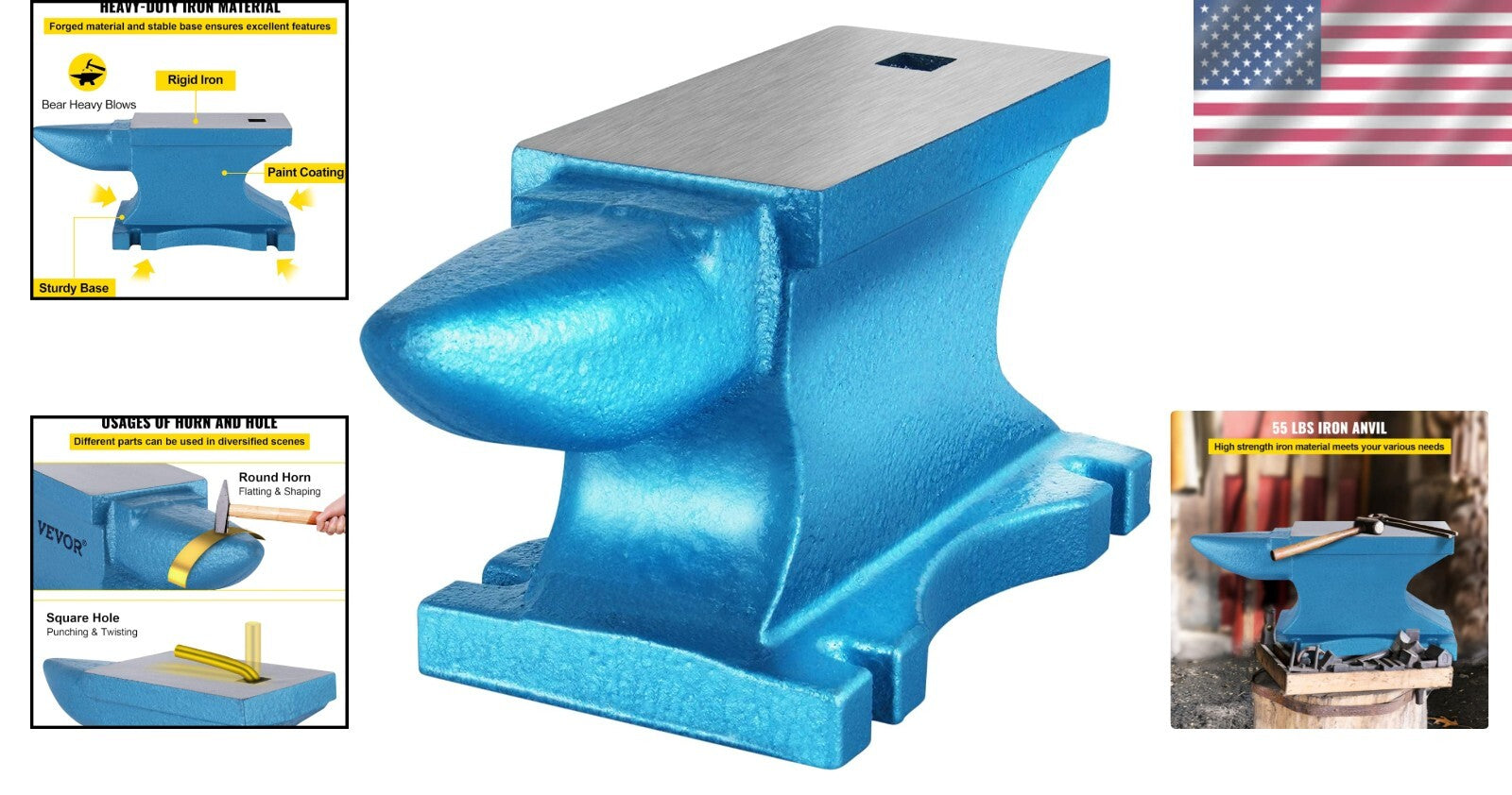 Corrosion-Proof 55 lbs Cast Iron Anvil with Polished Surface - Forge Essential