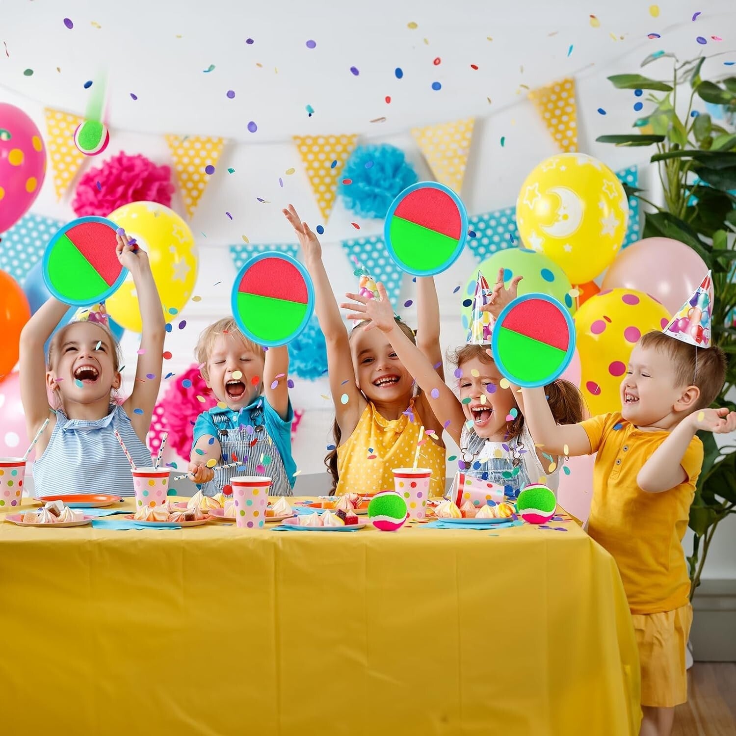 Outdoor Toss and Catch Paddles Set with Sticky Balls - Hours of Fun for Kids!