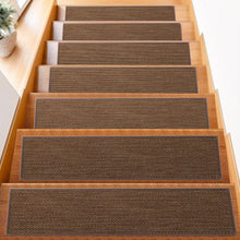 Load image into Gallery viewer, 15-Pack Machine Washable Stair Treads for Wooden Steps - Brown Comfort Solution
