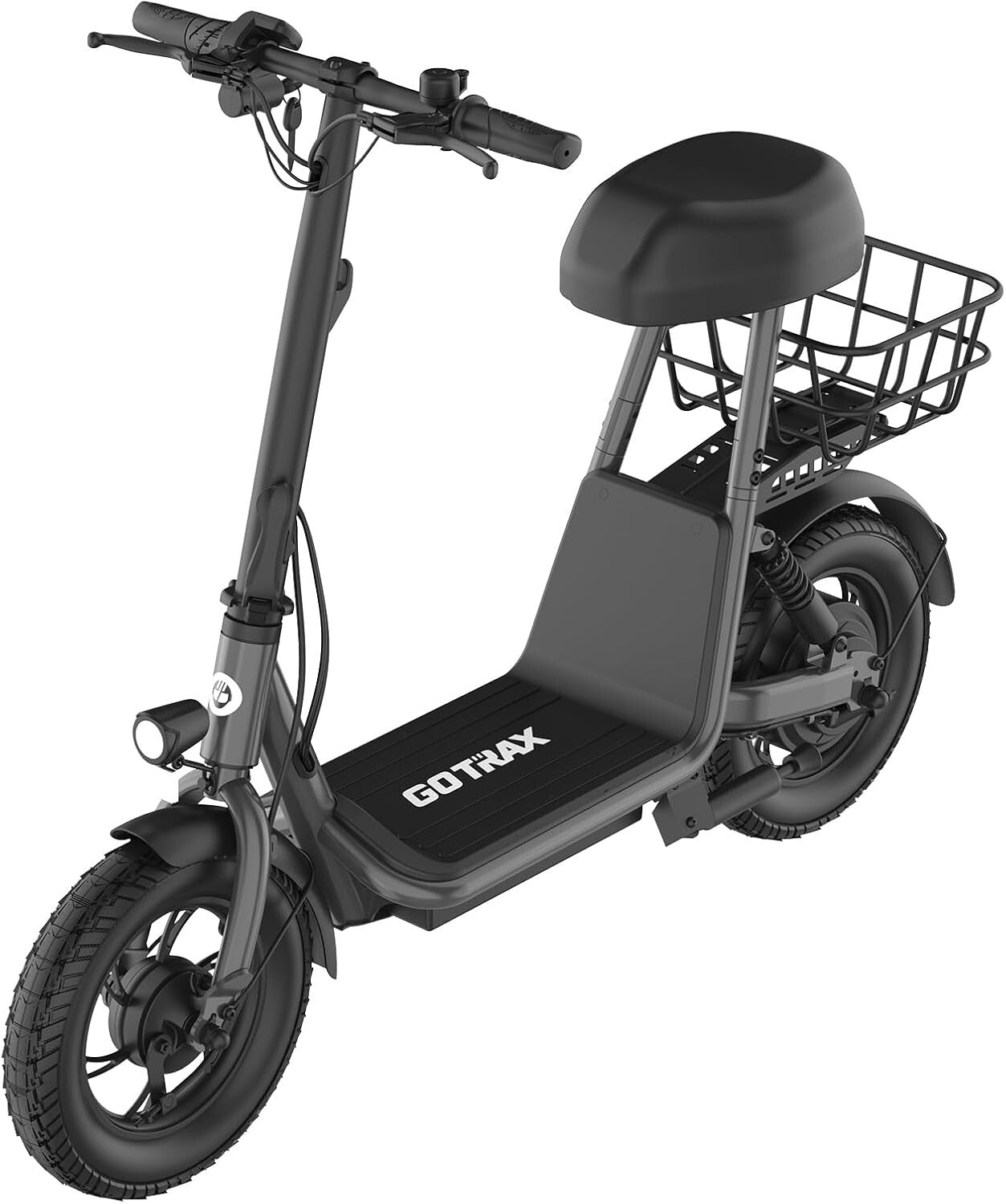 Effortless Commuting: 12" Pneumatic Tire Electric Scooter with Seat for Adults