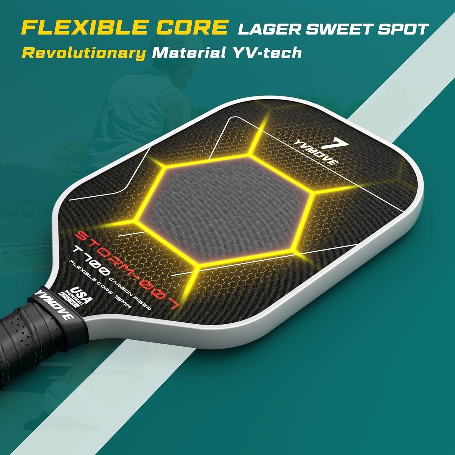 Advanced Pickleball Racket with T700 Carbon Fiber - Perfect for All Skill Levels