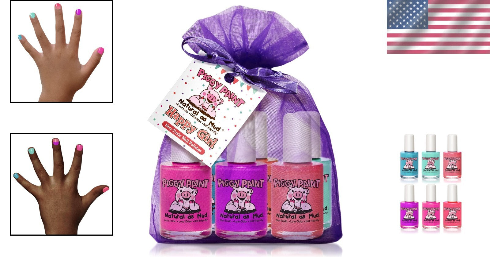 Children's Nail Polish Set: Non-Toxic, Water-Based, Safe & Fun - 6 Colors