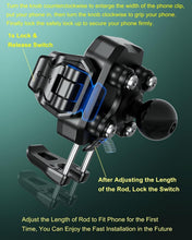 Load image into Gallery viewer, One-Hand Locking Phone Mount Holder with Vibration Absorption - 5.4-7.2'' Phones