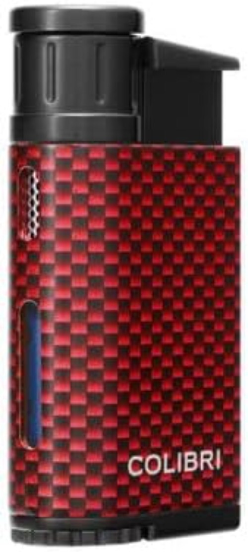 EVO Jet Flame Butane Lighter - Red Carbon Fiber - Windproof & Refillable Design