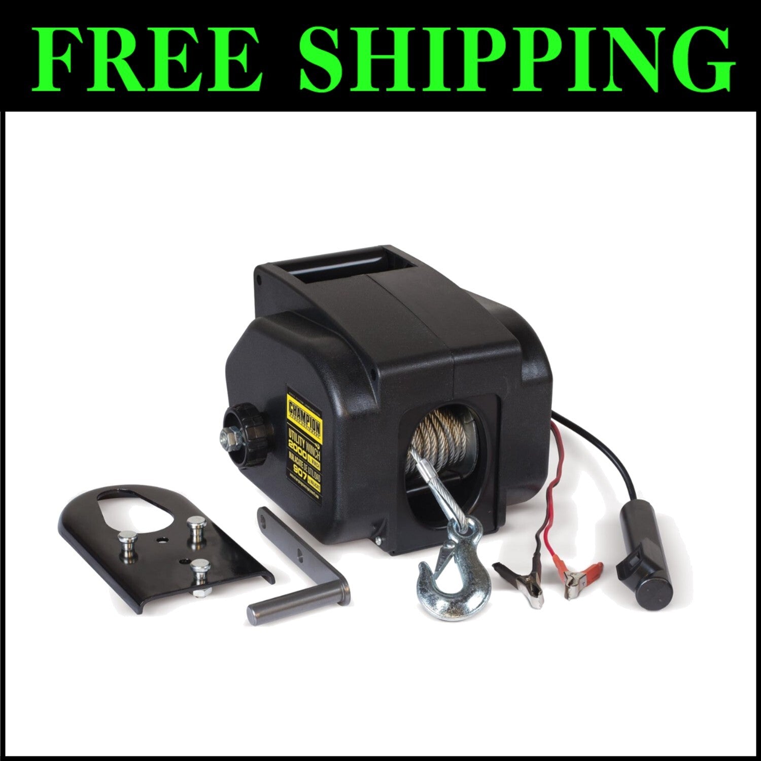 Versatile 2000-lb Winch Kit with 5000-lb Marine Capacity - Easy Tool-less Setup