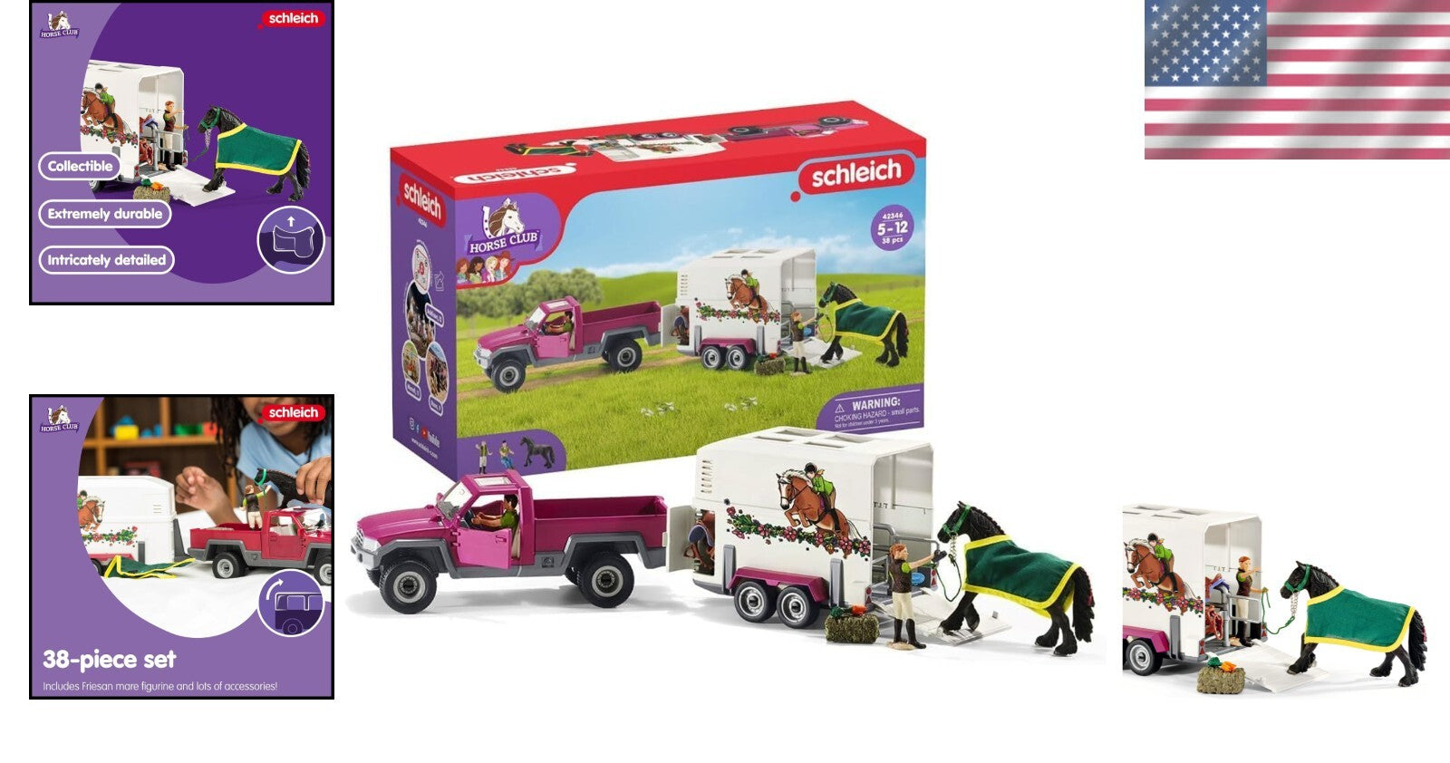 Detailed 38-Piece Horse Club Trailer & Truck Adventure Set for Creative Play
