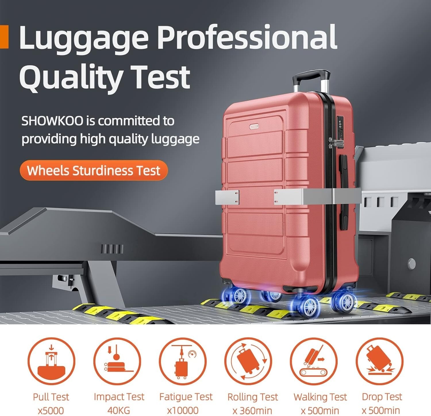 Lightweight Expandable Luggage Set with TSA Lock - Elegant Rose Gold Collection