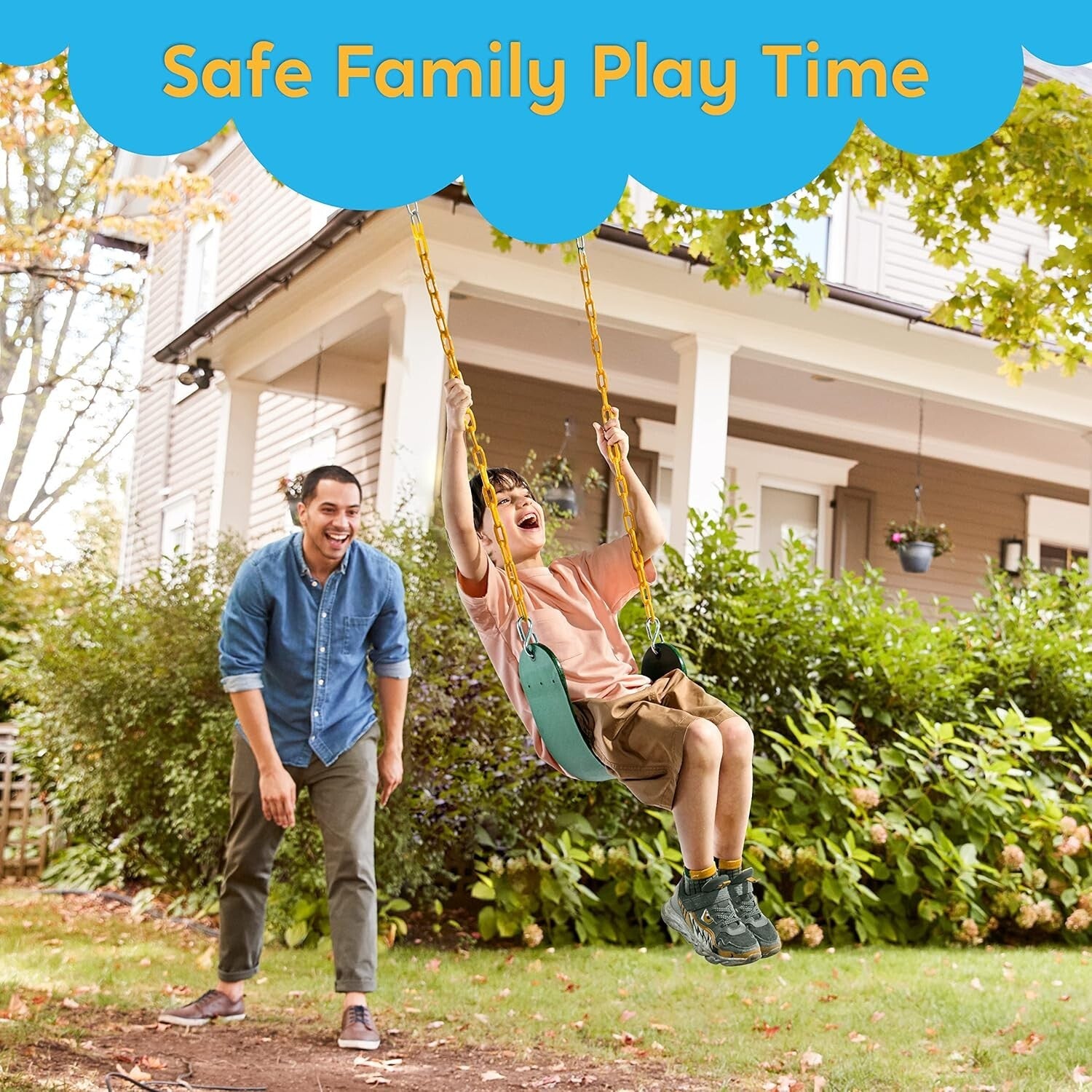 Premium 66" Heavy Duty Green Swing Seats - Ideal for Outdoor Playgrounds