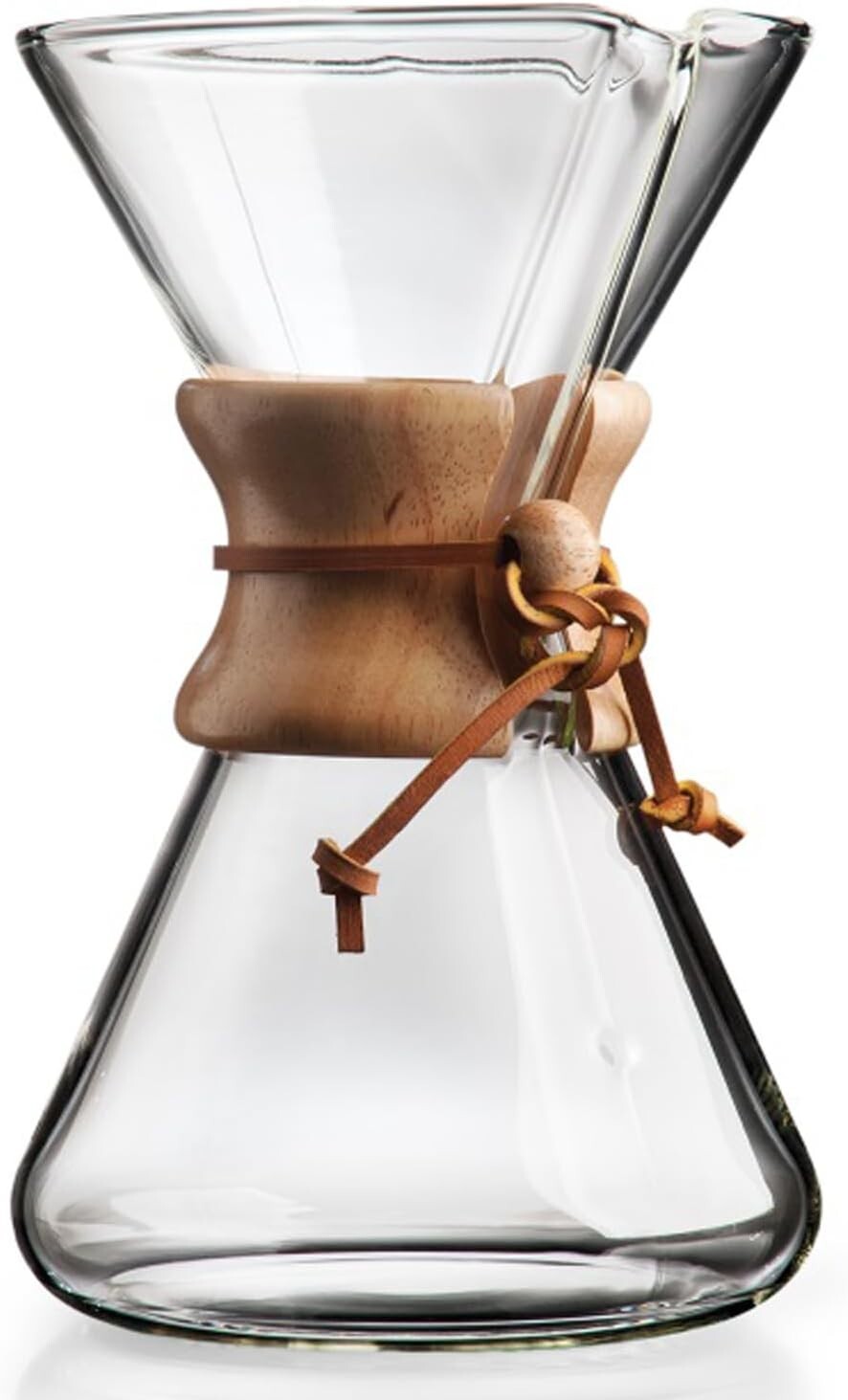 Elegant 8-Cup Hand-Blown Pour-Over Glass Coffee Maker - Artisan Design