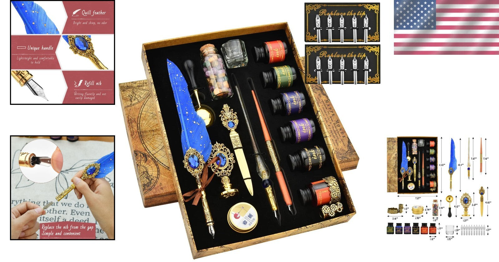 Elegant Quill Pen Set - Feather Dip Pen & Accessories for Smooth Calligraphy