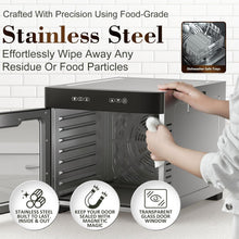 Load image into Gallery viewer, 800W Stainless Steel Food Dehydrator with 8 Trays: Create Healthy Snacks Fast
