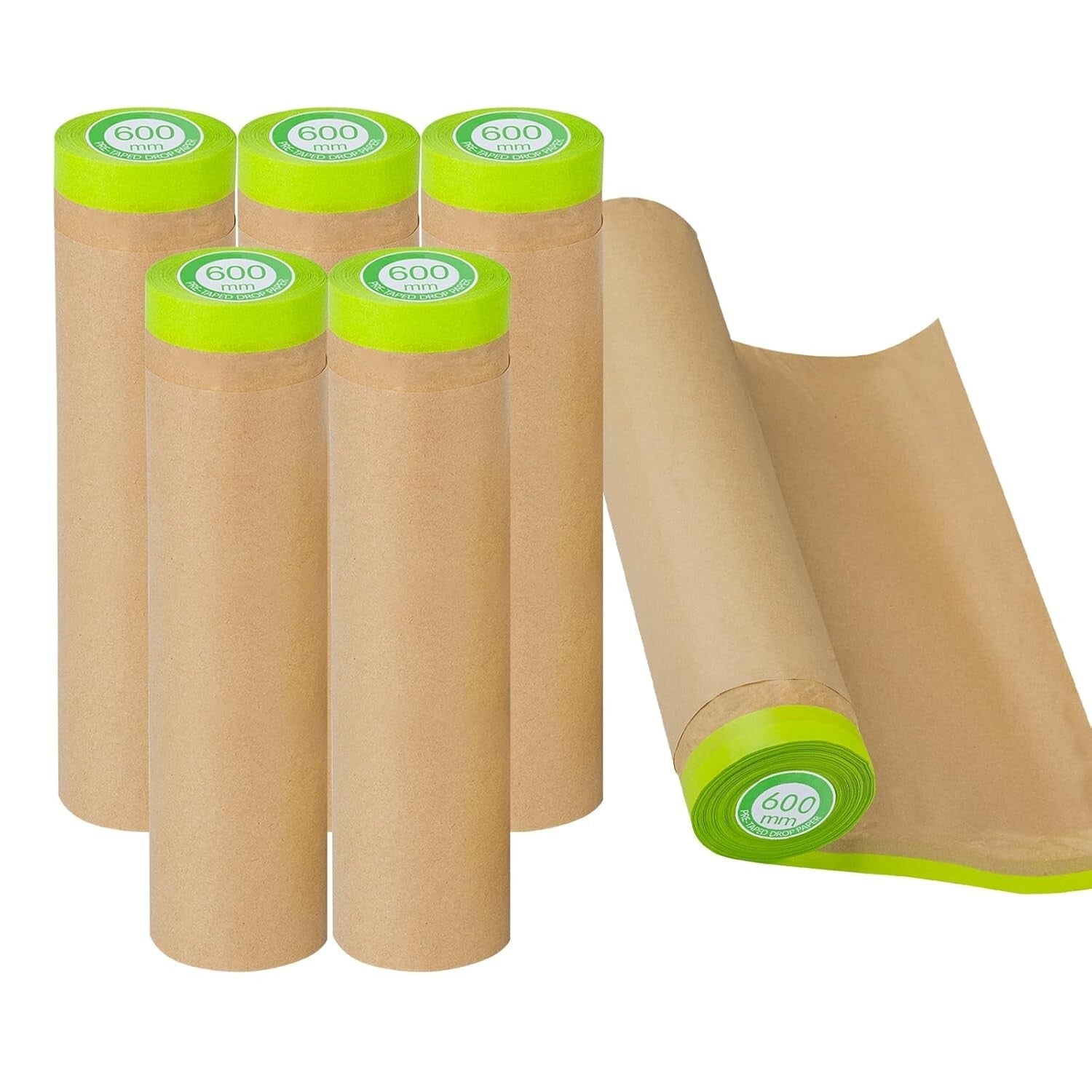 Professional Pre-Taped Masking Roll - 24"x50ft- Strong Adhesive, Clean Removal