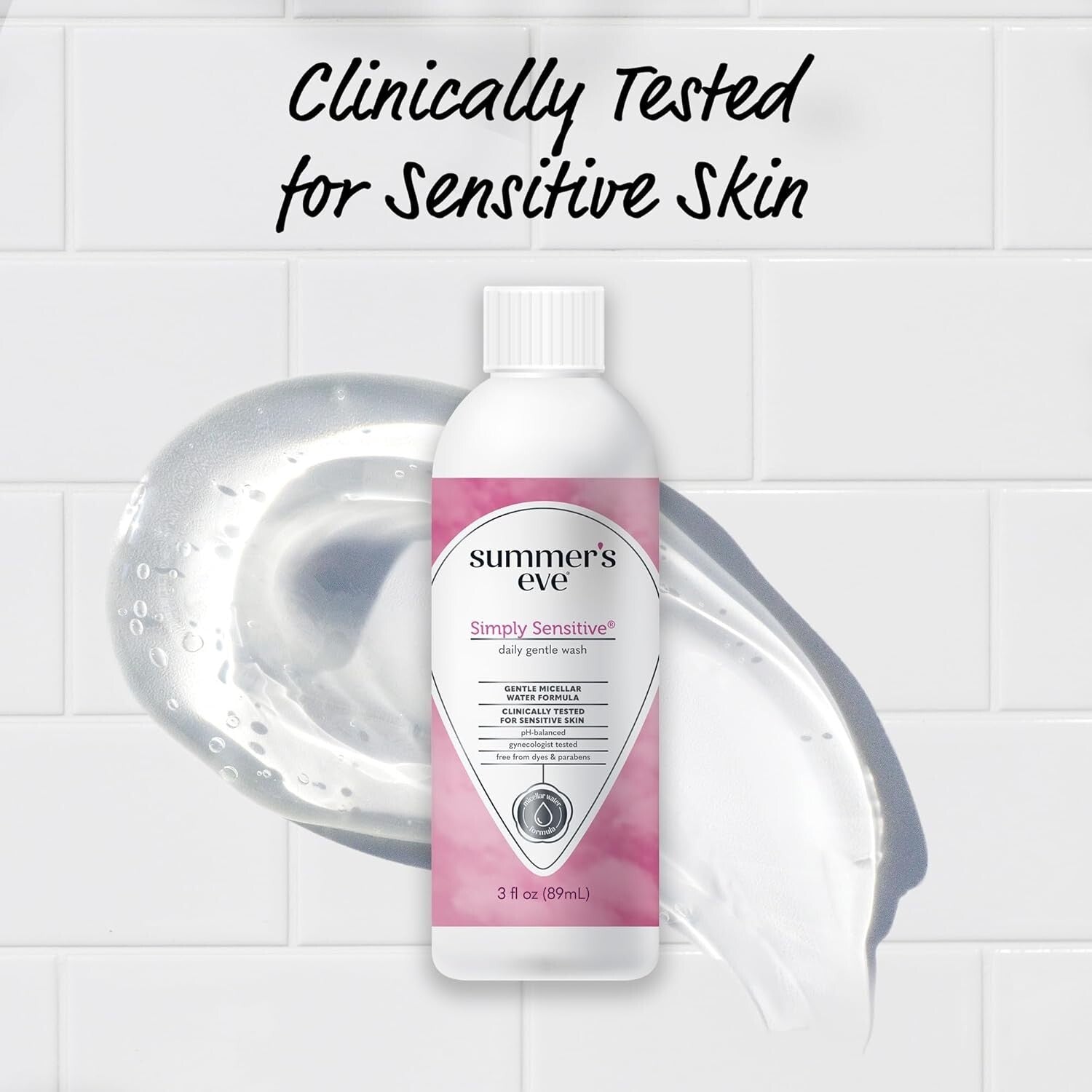 Simply Sensitive Feminine Wash - 3 fl oz TSA Approved, Perfect for On-the-Go