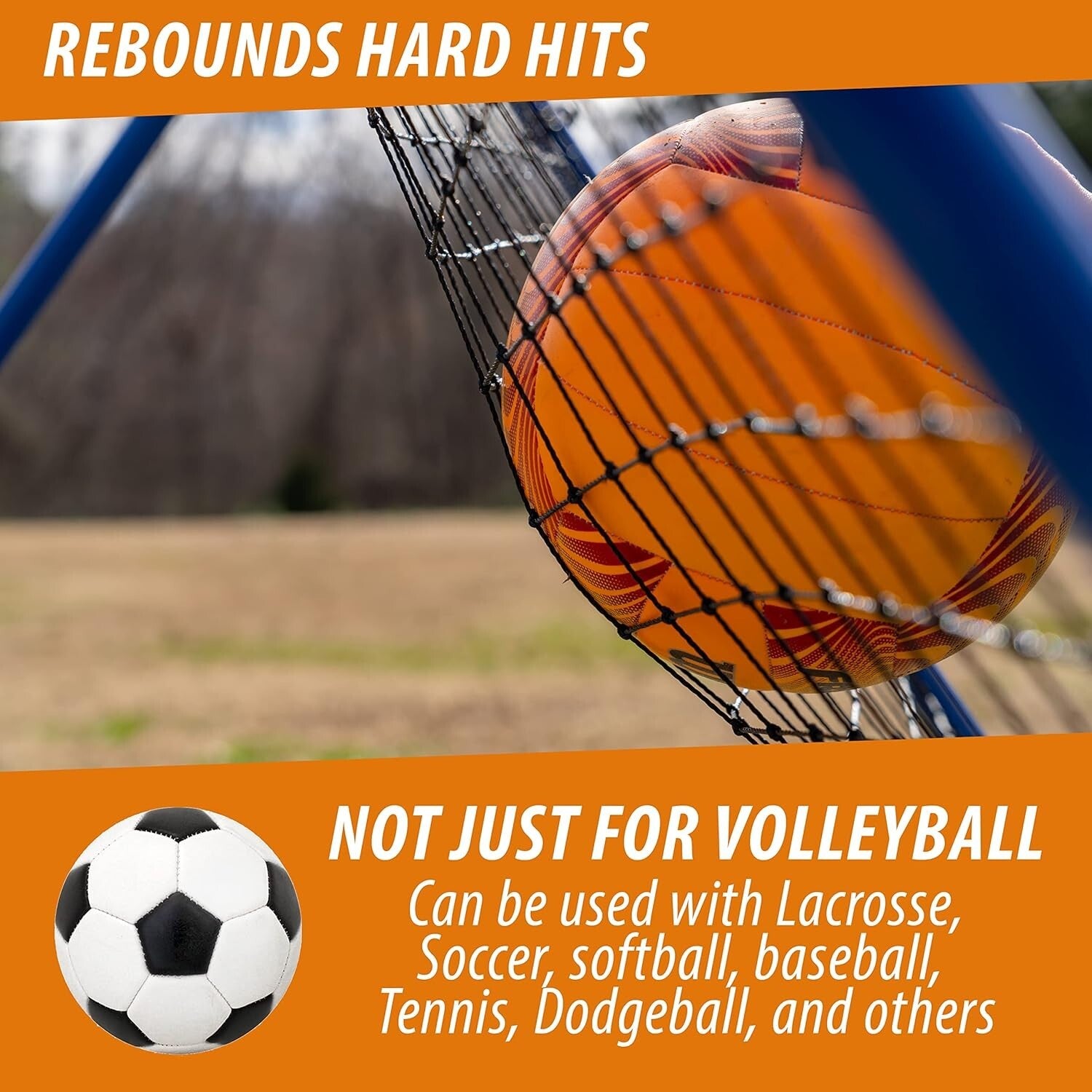 The Original Fully Adjustable 7x4 Volleyball Rebounder - Practice Your Skills