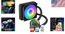 Load image into Gallery viewer, Whisper-Quiet 120mm ARGB AIO CPU Cooler for Intel &amp; AMD - Customizable Lighting