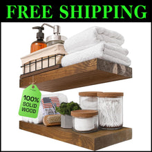 Load image into Gallery viewer, Versatile 16 Inch Rustic Floating Shelves for Bathroom, Kitchen, Living Room
