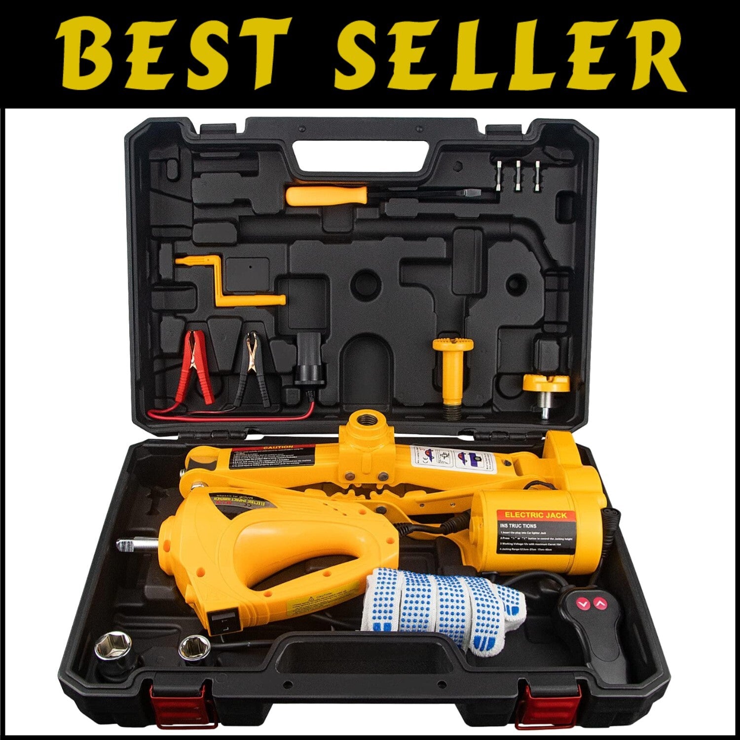 Multi-Function 3 Ton 12V Electric Scissor Jack & Tool Kit for Easy Tire Changes