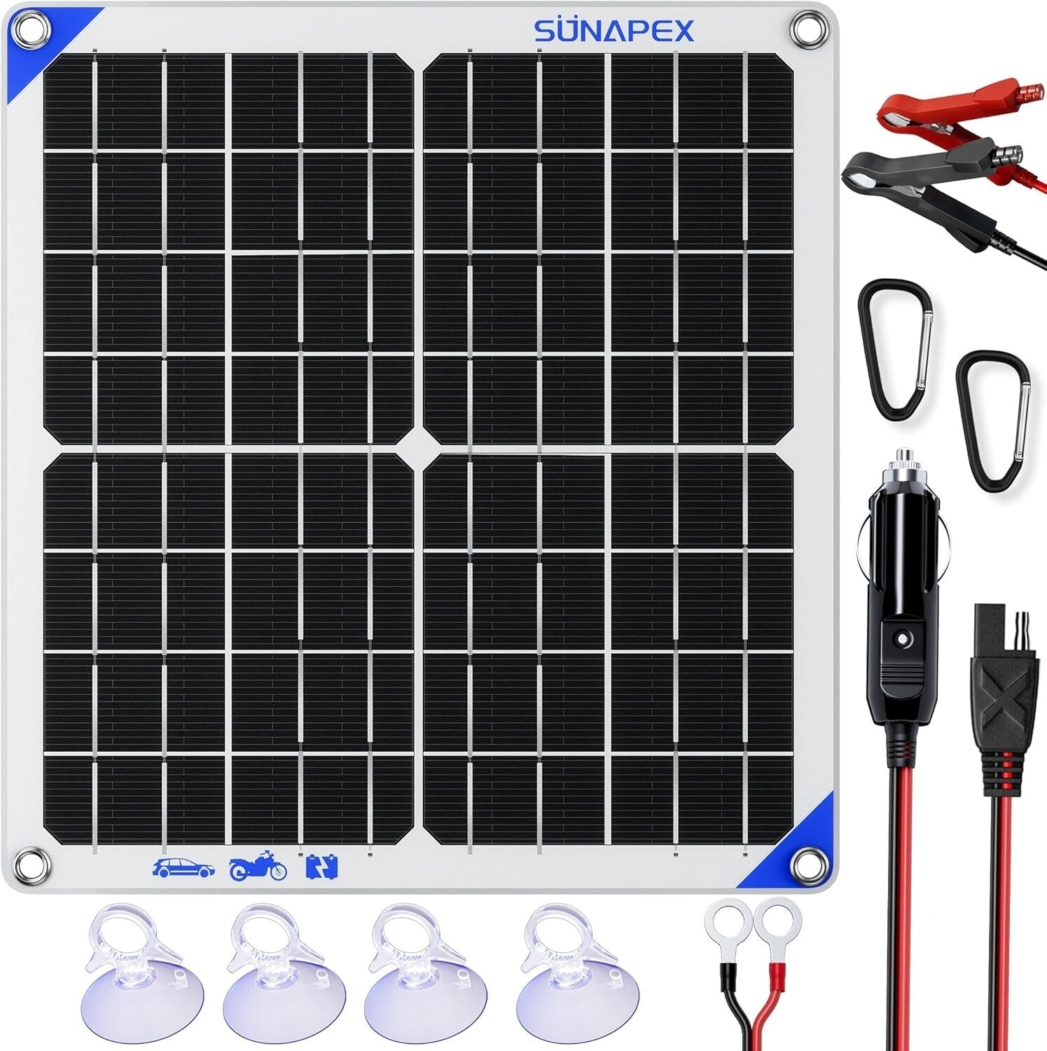 High-Efficiency 20W Solar Panel Charger with Built-in Controller for 12V Systems