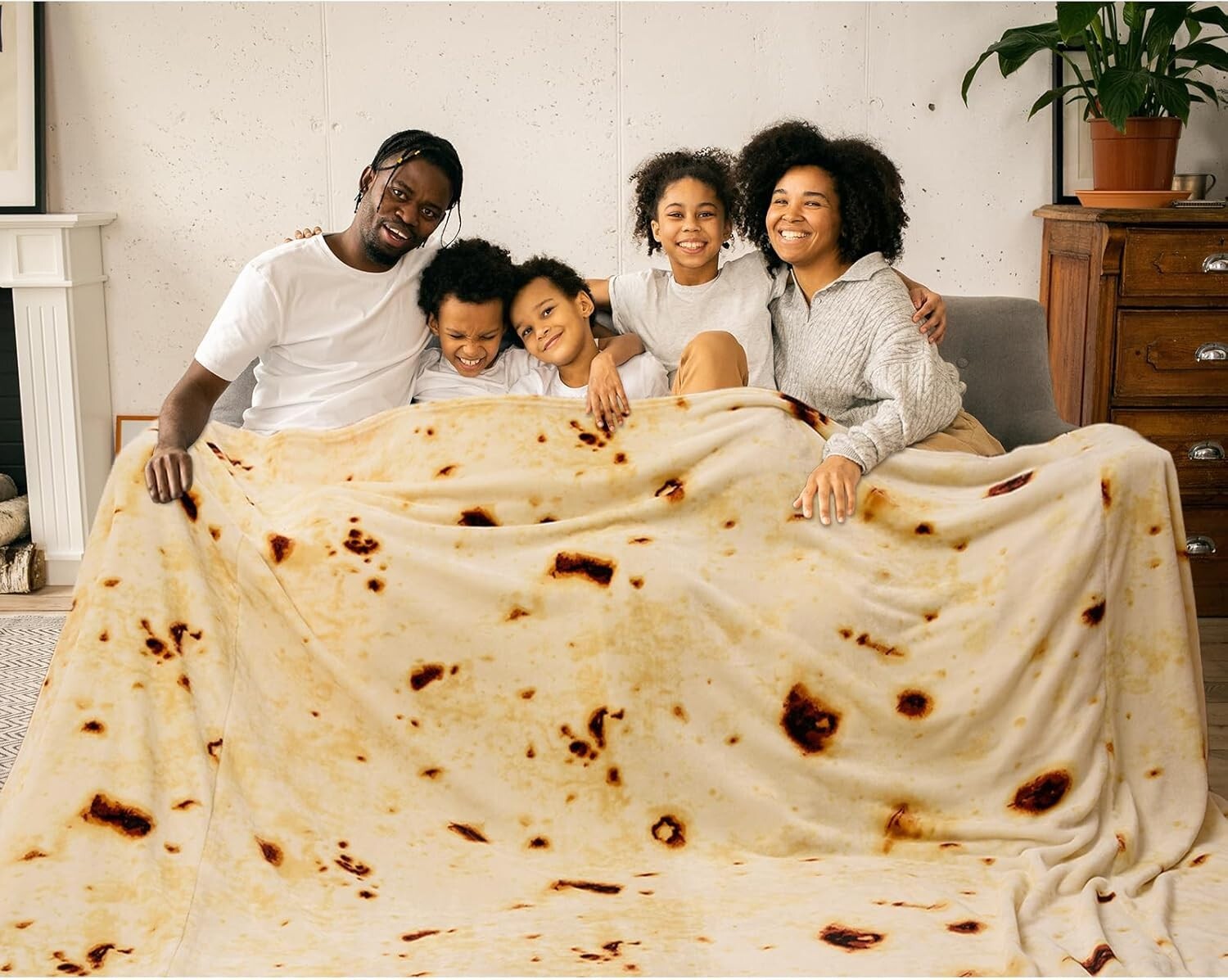 Double-Sided Burrito Tortilla Blanket - 120” Giant Cozy Decor for All Seasons