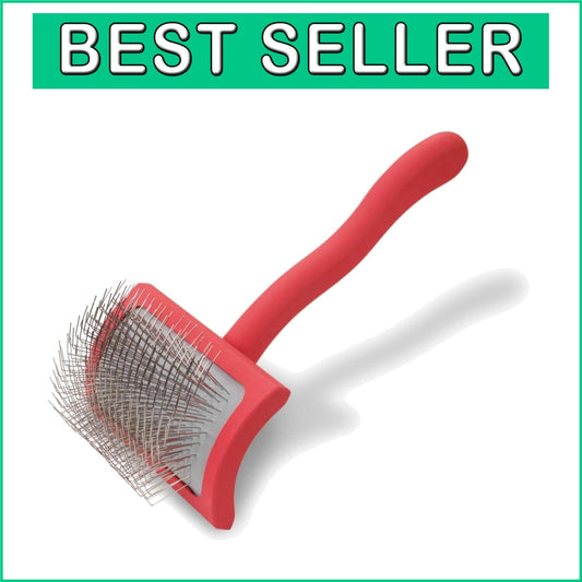 Extra-Long Pin Dog Slicker Brush - Effective Grooming for Double-Coated Breeds