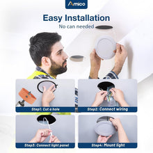 Load image into Gallery viewer, Versatile 5 Color Temperature Recessed LED Lights - 12 Pack Ultra-Thin Design
