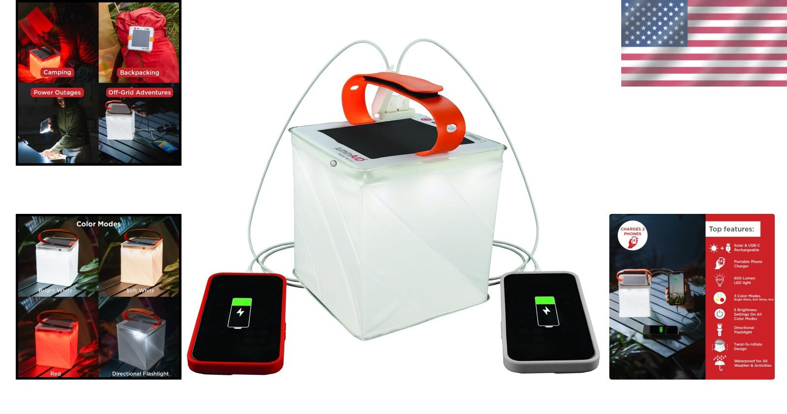 Floating Solar-Powered Lantern: LED Efficiency with Dual USB Charging Options
