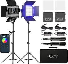 Load image into Gallery viewer, Dual Pack GVM RGB LED Video Lights - 800D Kit for YouTube &amp; Streaming, CRI 97