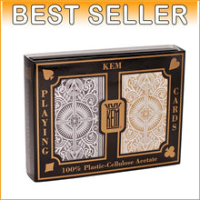 Load image into Gallery viewer, Luxury Black and Gold KEM Playing Cards, Bridge Size with Jumbo Index - 2 Decks