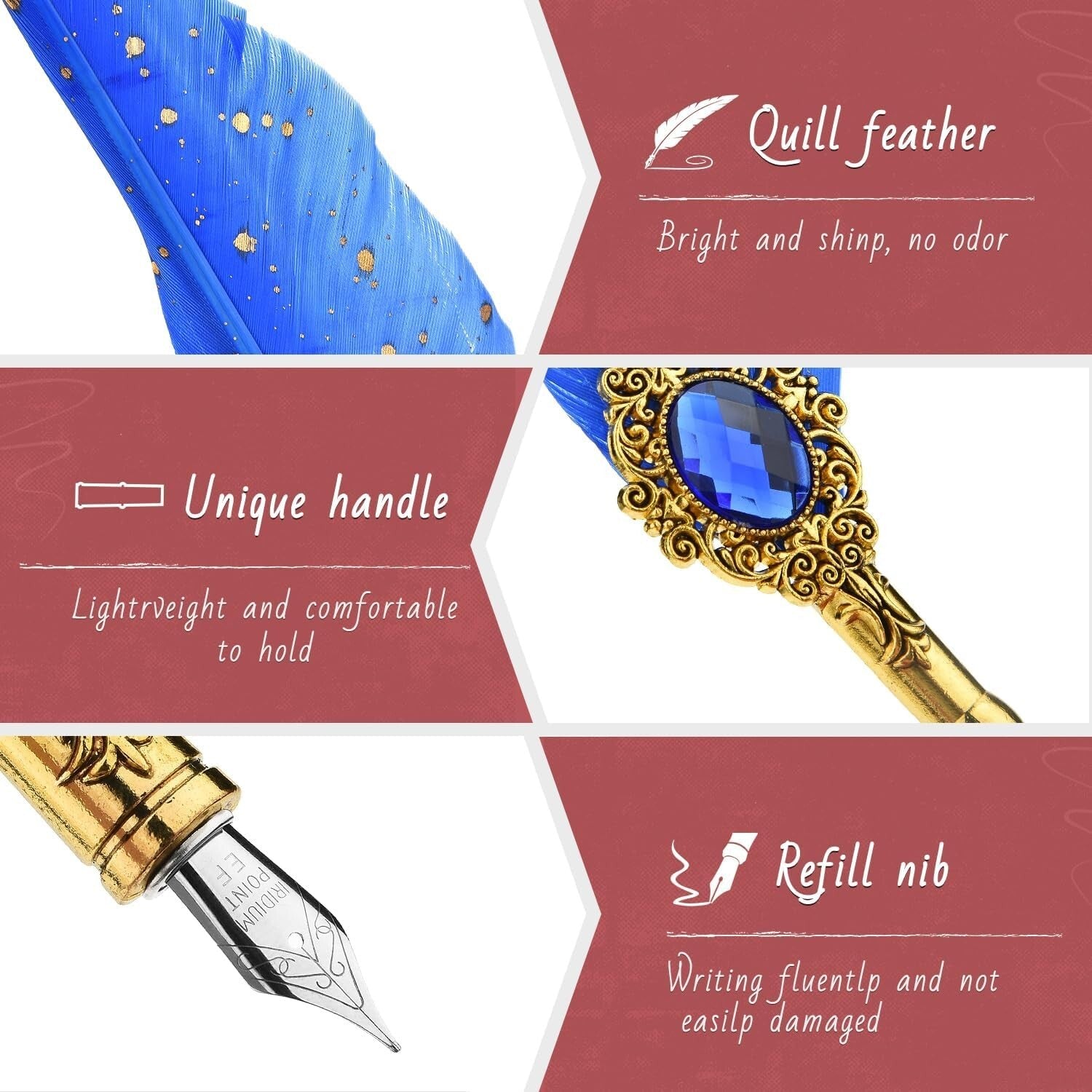 Elegant Quill Pen Set - Feather Dip Pen & Accessories for Smooth Calligraphy
