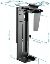 Load image into Gallery viewer, Adjustable Under Desk PC Mount with 360° Swivel - Fits Most Computer Cases