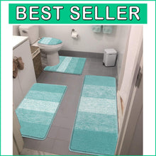 Load image into Gallery viewer, Elegant 4-Piece Teal Bath Set - Soft Rugs with Non-Slip Backing for Bathrooms