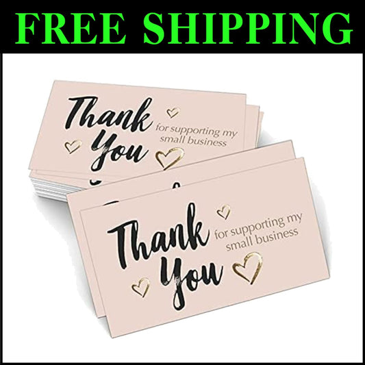 Personalized 600 Count Thank You Cards with Elegant Gold Foil for Small Business