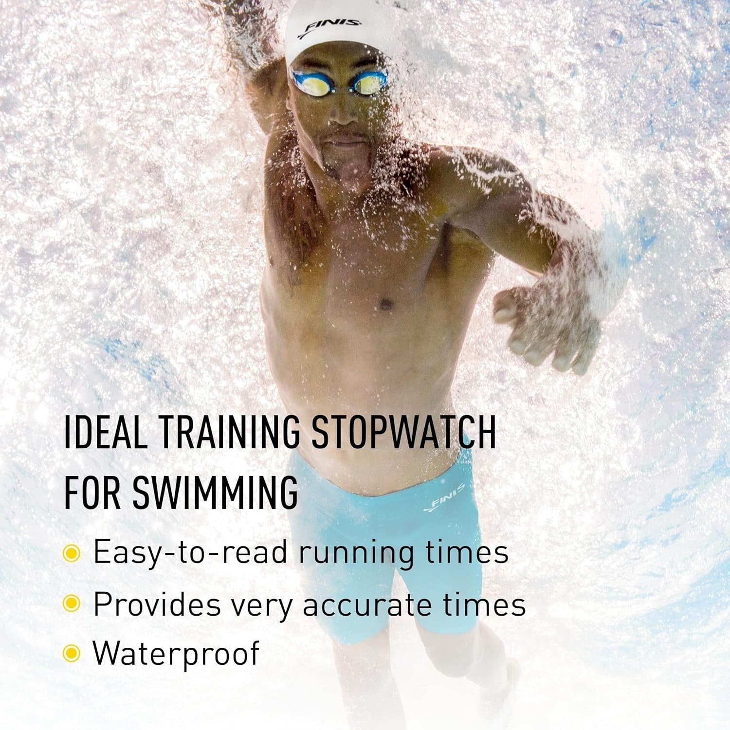 Precision Swimming Stopwatch - Waterproof, 3x300 Memory & Stroke Rate Mode