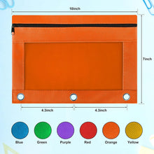 Load image into Gallery viewer, Vibrant 3-Ring Zipper Pencil Pouches - 30 Pack for Versatile Storage Solutions