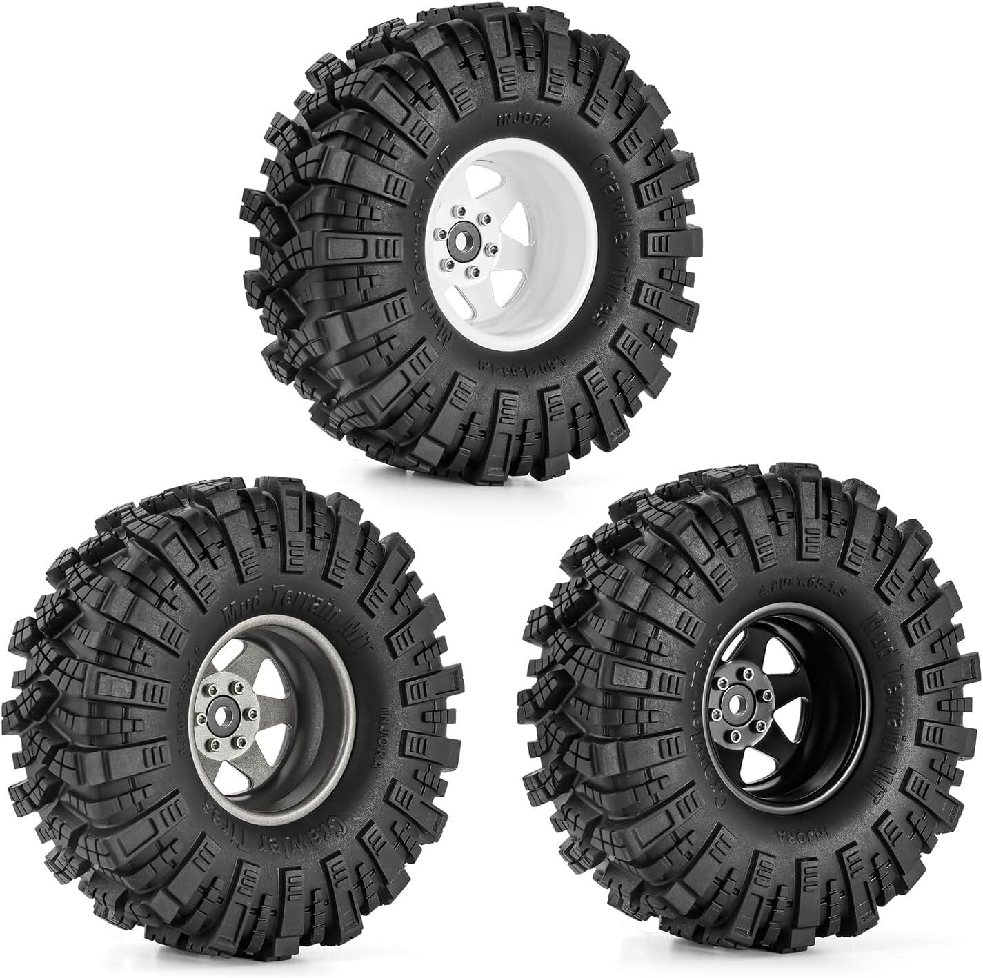 High-Performance 1.9" Mud Tires & Beadlock Rims for Ultimate RC Crawler Control