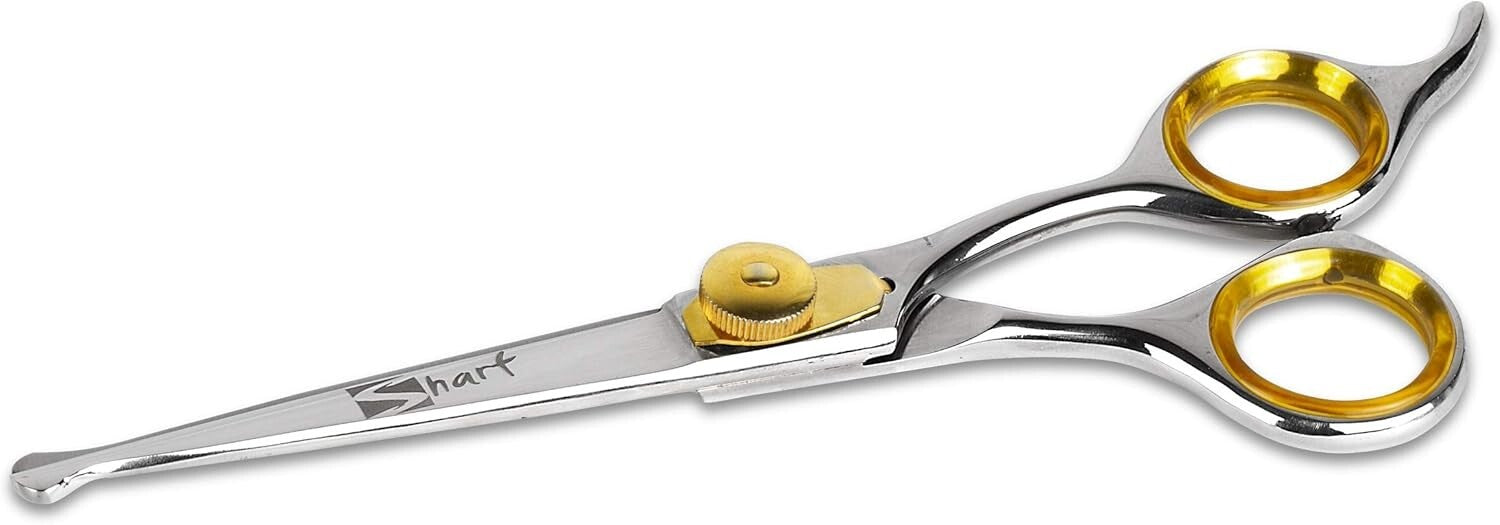 Lightweight 6.5" Gold Touch Dog Grooming Scissors - Perfect for Sensitive Areas