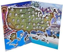 Load image into Gallery viewer, Mint State 56 Quarters Coin Map Book - Collectible State &amp; National Park Series