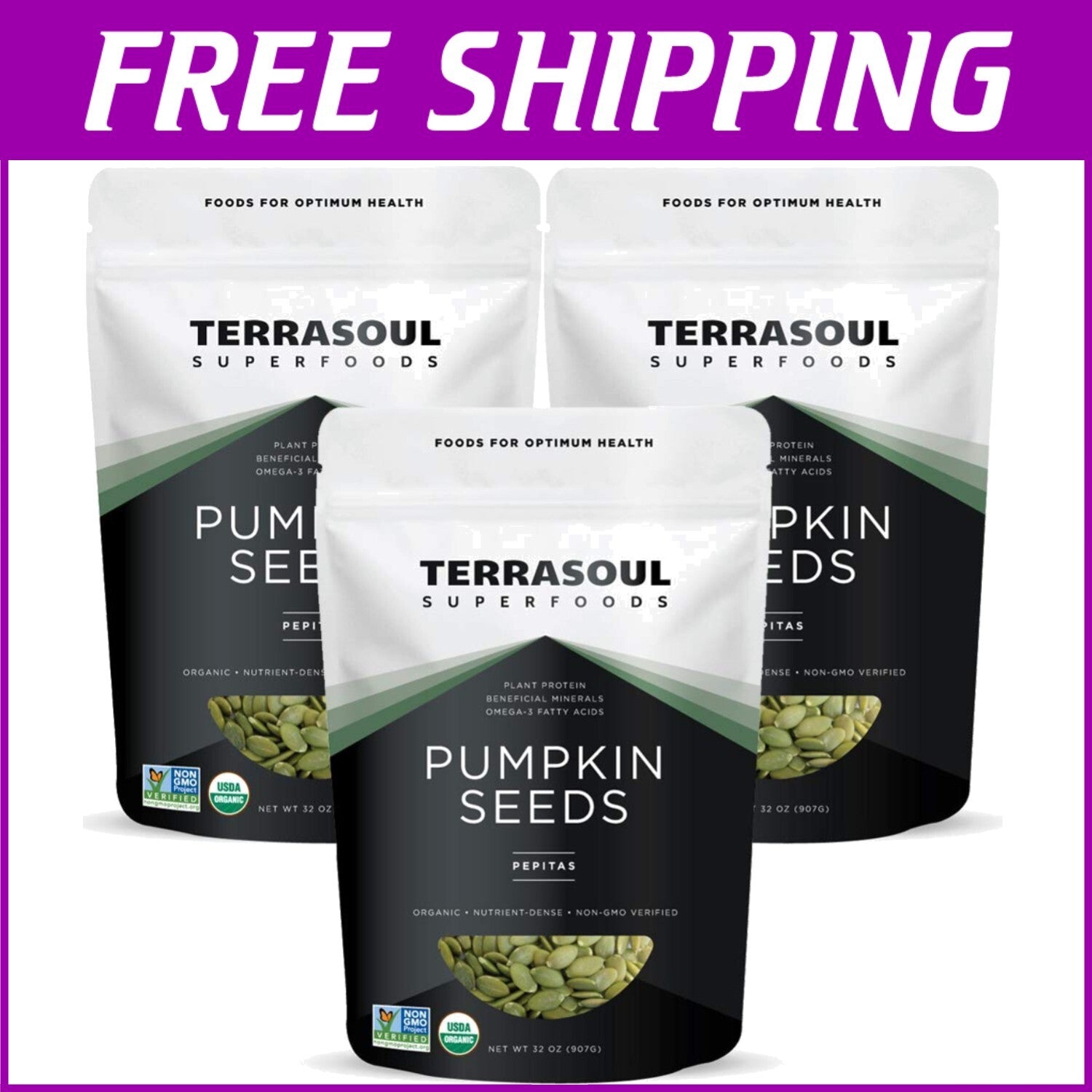 Fresh Unsalted Organic Pumpkin Seeds, 6 Lbs - 30-Day Money-Back Guarantee
