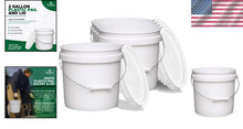 Load image into Gallery viewer, Economical 5-Pack of 2-Gallon White Storage Pails with Comfort Grip Handles