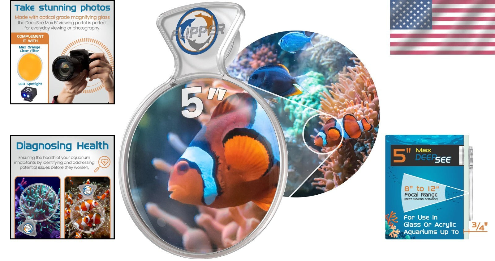 Lightweight 5" Aquarium Magnifying Glass - Ideal for Underwater Videography