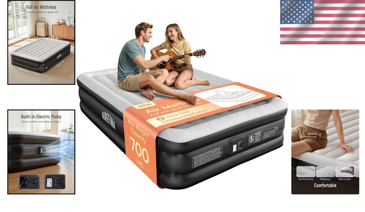 Full Air Mattress with Built-in Pump - 18" Raised & Comfortable Sleeping