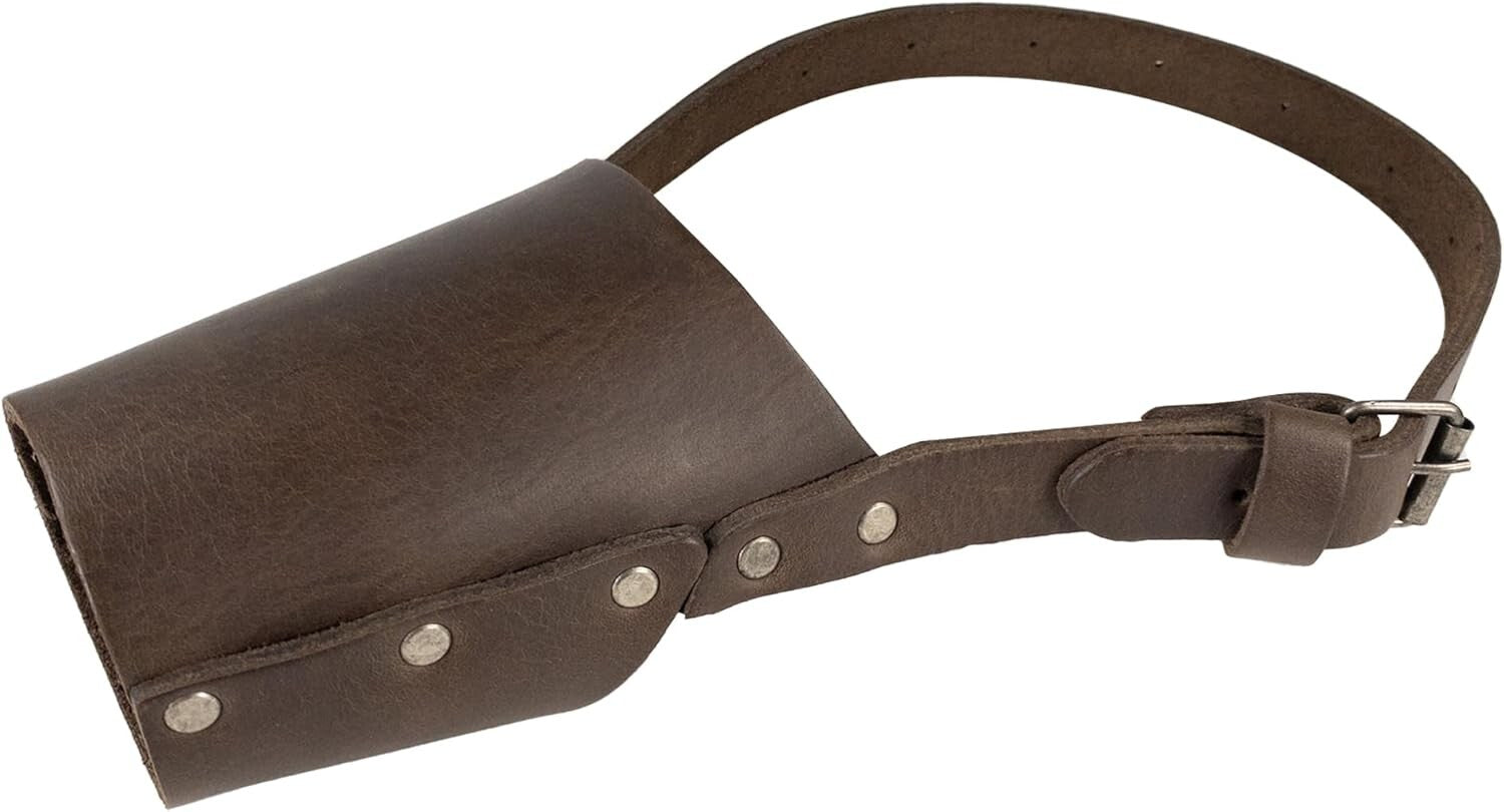 Lightweight Leather Dog Muzzle Guard – Handmade for Pitbulls & German Shepherds