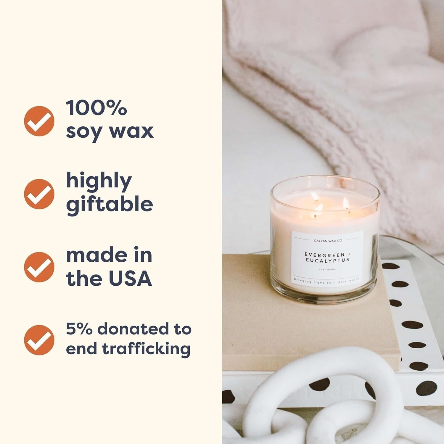 Classic 3-Wick Cedar Tobacco Candle in Glass Jar - 43 Hour Burn, Gift-Ready