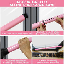 Load image into Gallery viewer, Premium 2-Pack Modern Pink Door Security Bar - Enhanced Protection Anywhere