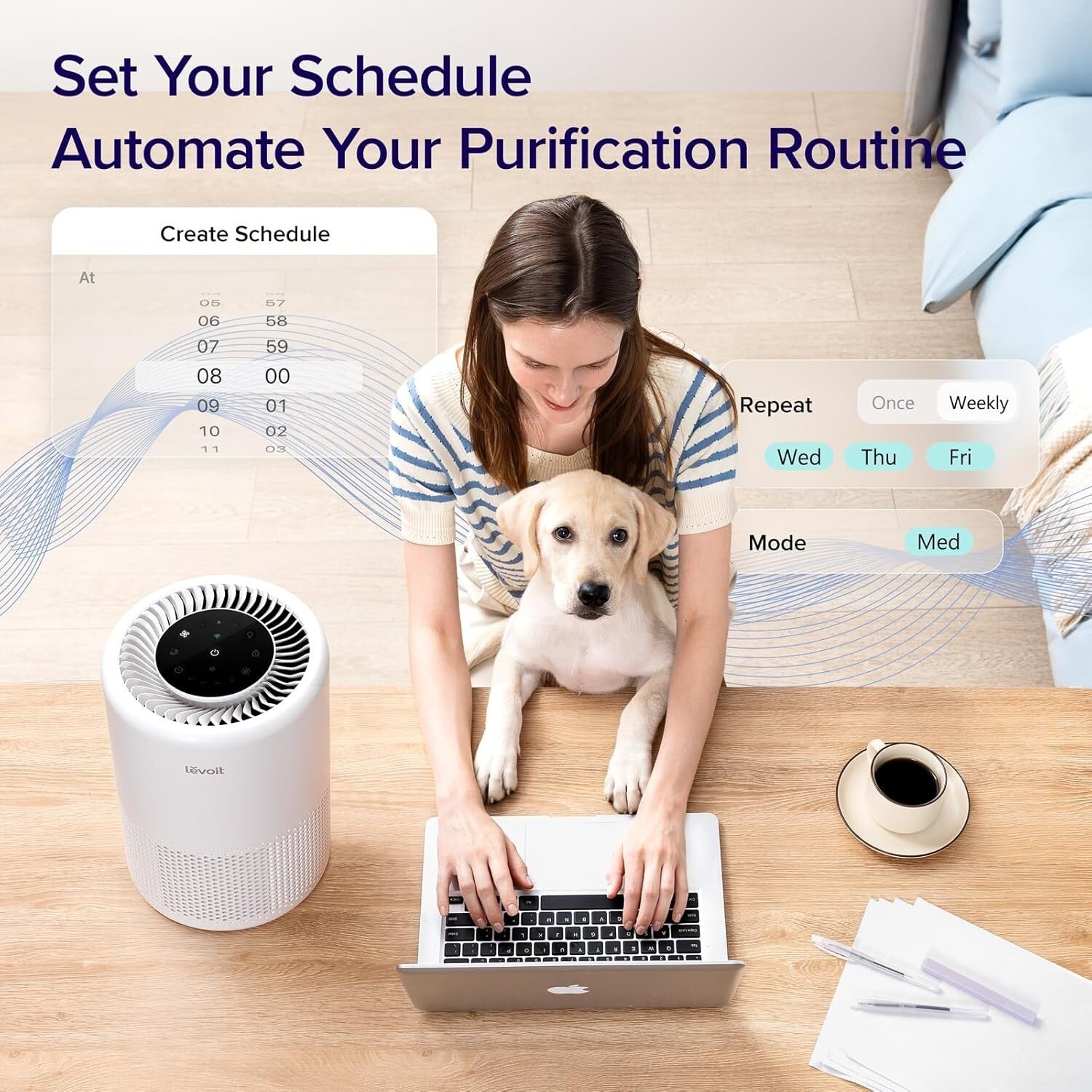 Advanced Air Purifier with Voice Control & Sleep Mode - Stylish White Design