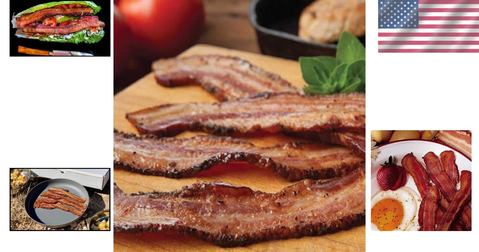 Real Thick Cut Bacon: 80 Slices, Smoked Flavor - Ideal for Hunting & Storage