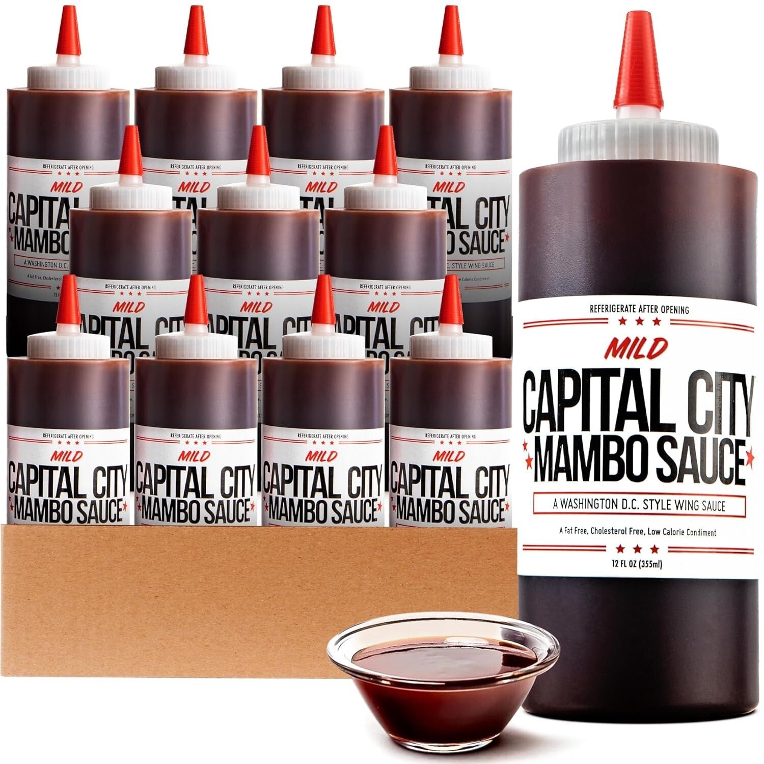 Versatile Mild Mambo Sauce, 12 Pack - Bold DC Flavor for Dipping and Drizzling