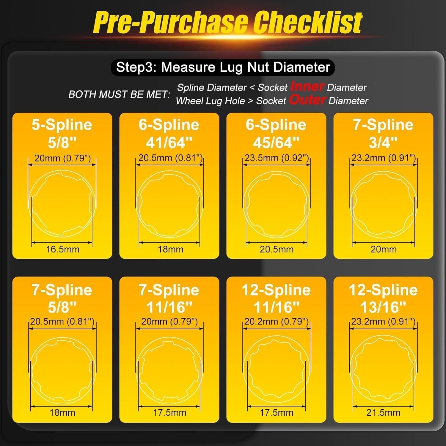 Effortless Wheel Maintenance with 16-Piece Lug Nut Key Set - Durable Steel