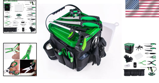 All-in-One Fishing Tool Kit with Fillet Knife & Bucket Organizer - Great Gift
